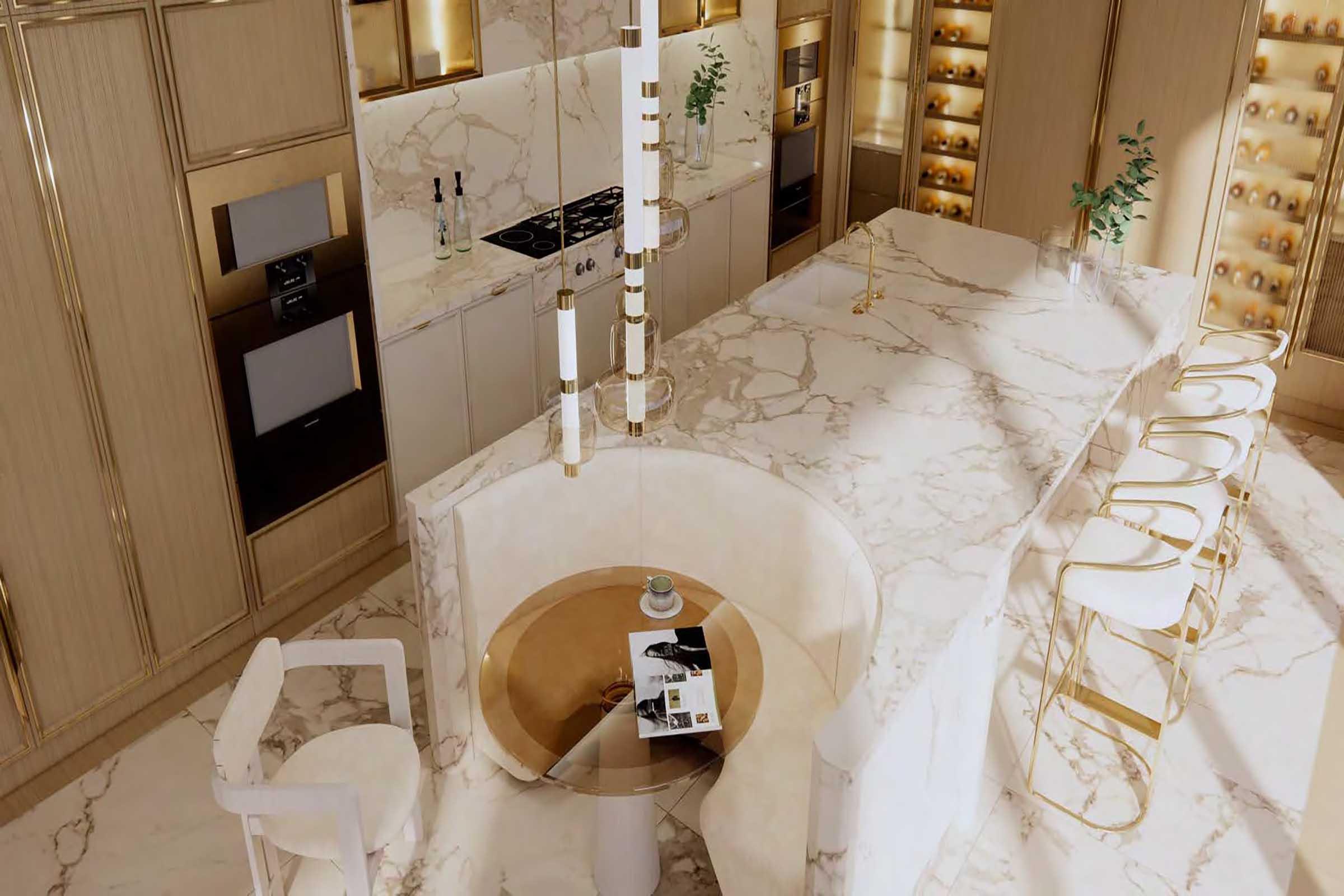 Rendering of The Ritz-Carlton Residences South Beach Kitchen Marble